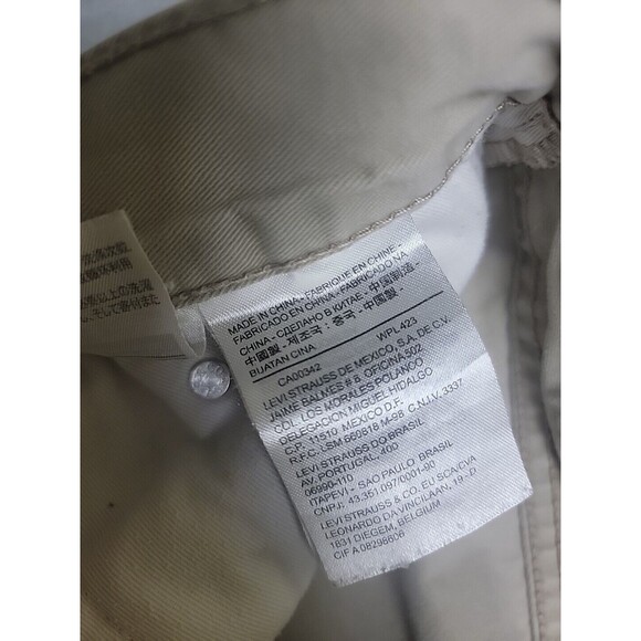 Levis 514 Khaki Pants Mens 34x32 (33x31) Straight Flat Front Cotton Mid Rise - Picture 8 of 13